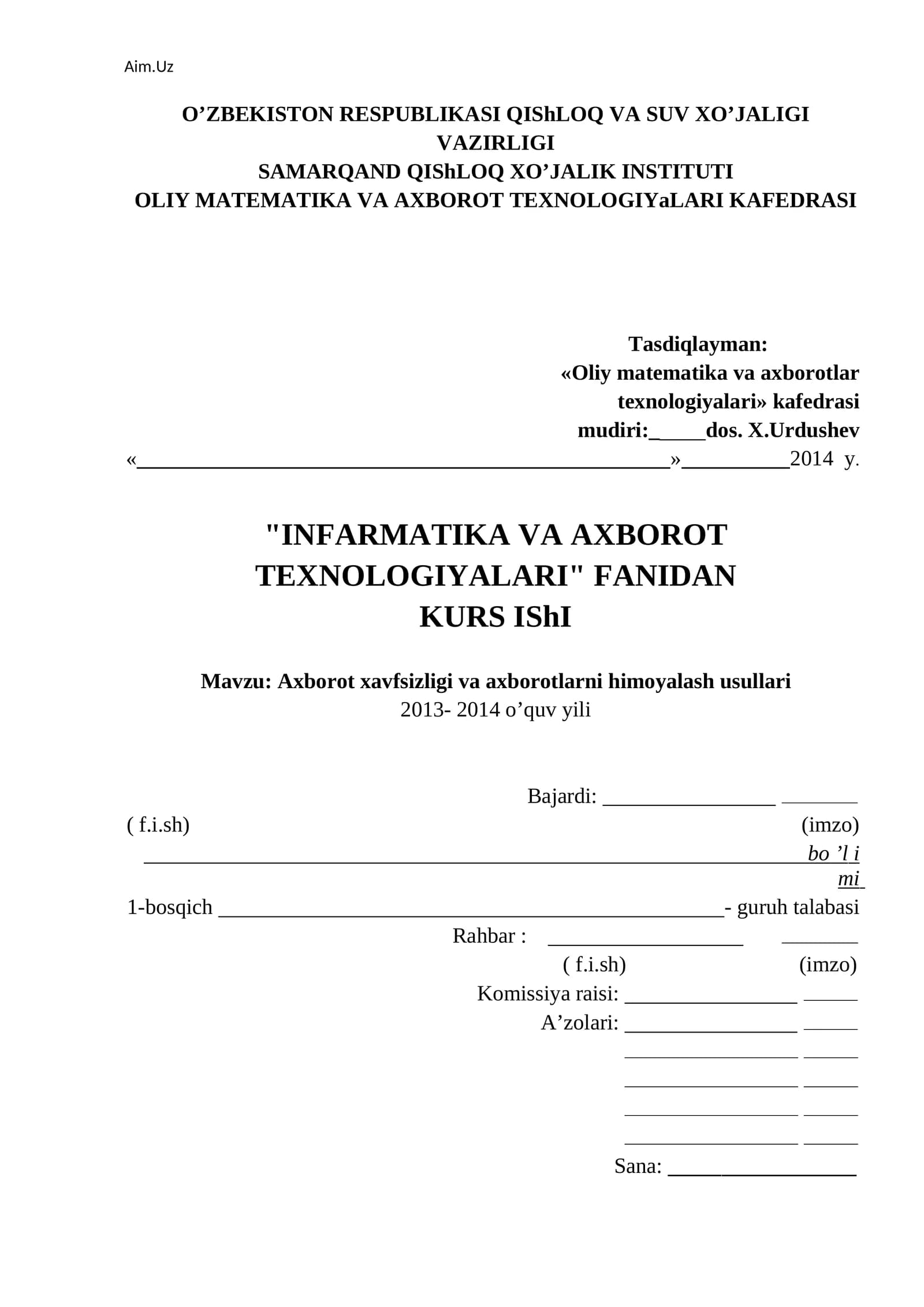 KURS ISHi
