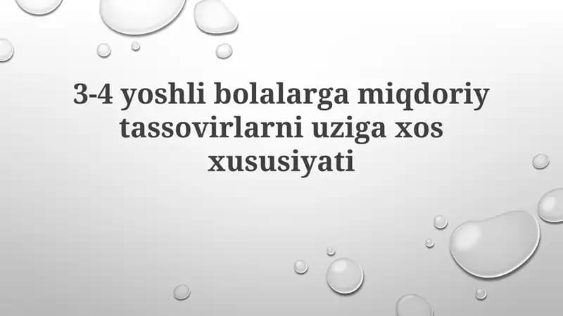 3-4 Yoshdagi Bolalarda Miqdorni Ta'riflash