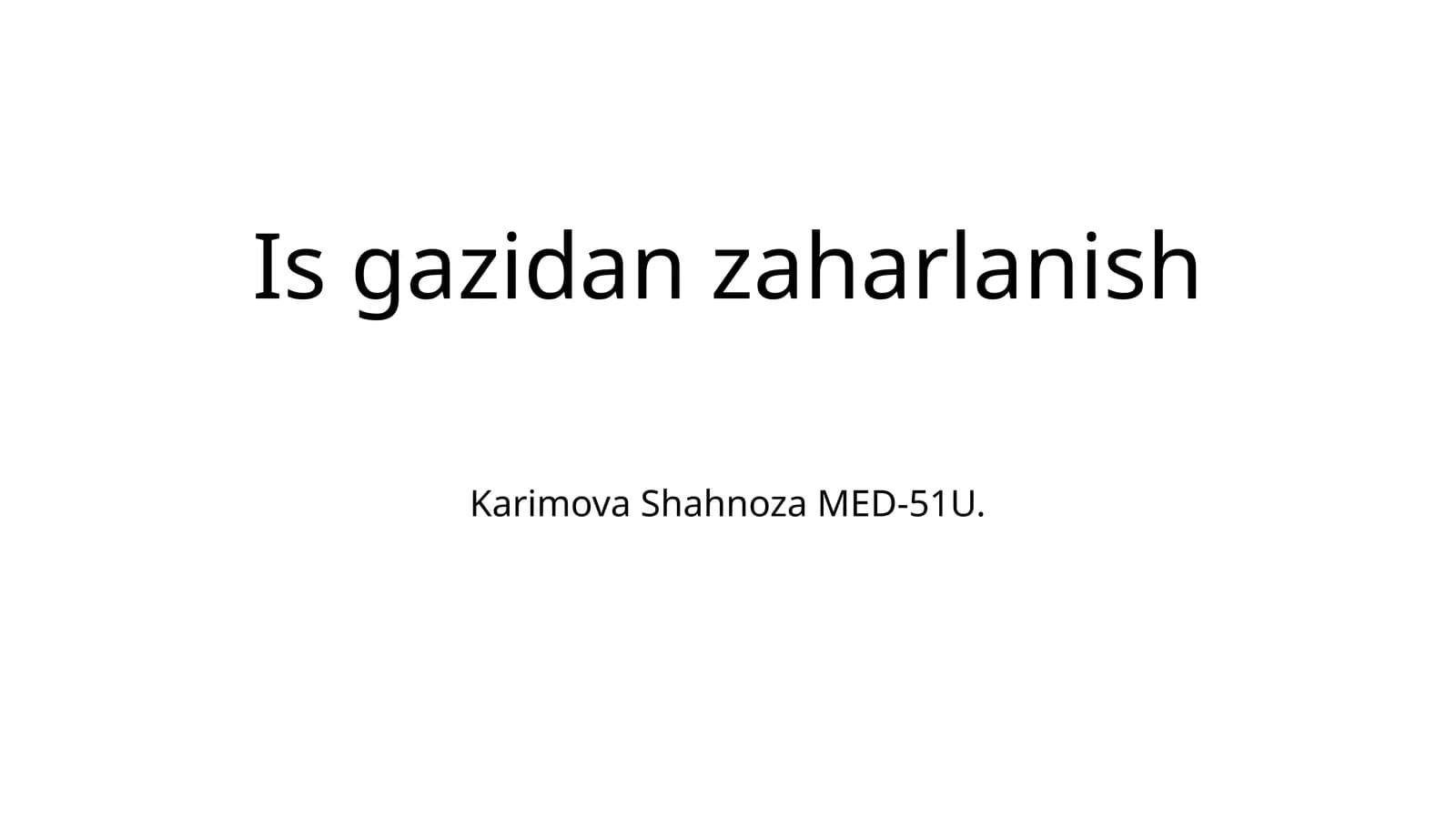 Is gazidan zaharlanish