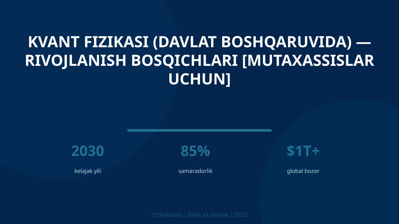 Kvant fizikasi (davlat boshqaruvida) — rivojlanish bosqichlari [mutaxassislar uchun]