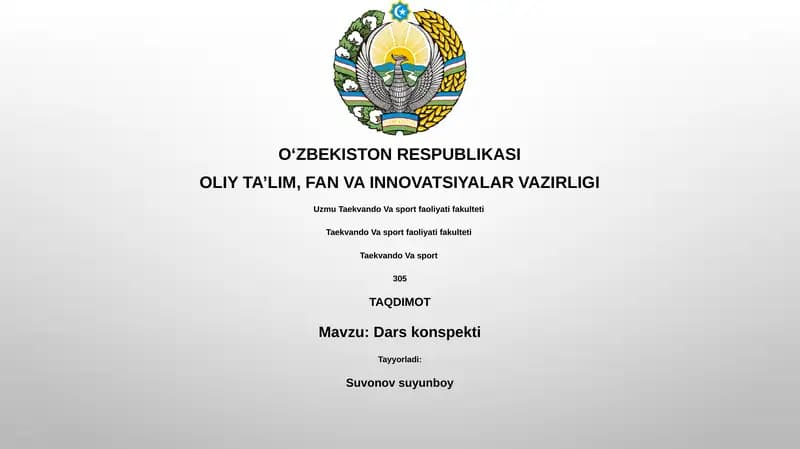 Dars konspekti