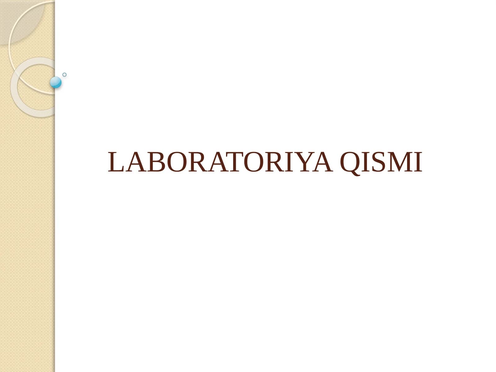 KIMYOVIY LABORATORIYADA TAJRIBA OLIB BORISHTARTIBI VA XAVFSIZLIK QOIDALARI