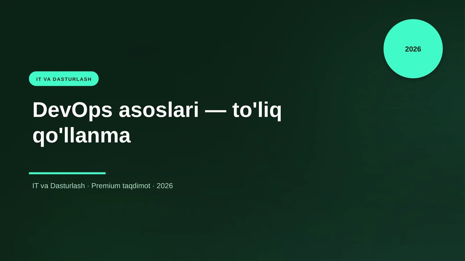 DevOps asoslari — to'liq qo'llanma