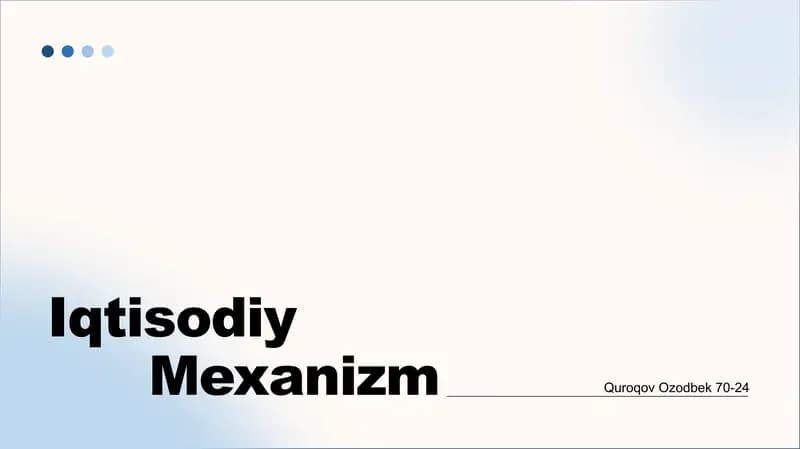 Iqtisodiy Mexanizm