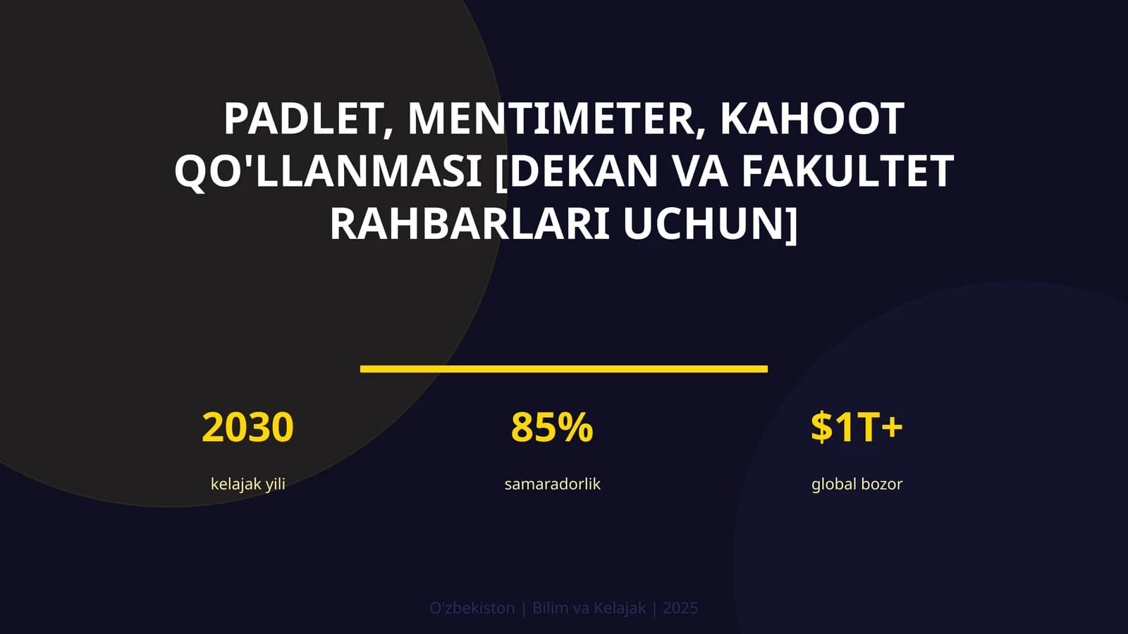 Padlet, Mentimeter, Kahoot qo'llanmasi [dekan va fakultet rahbarlari uchun]