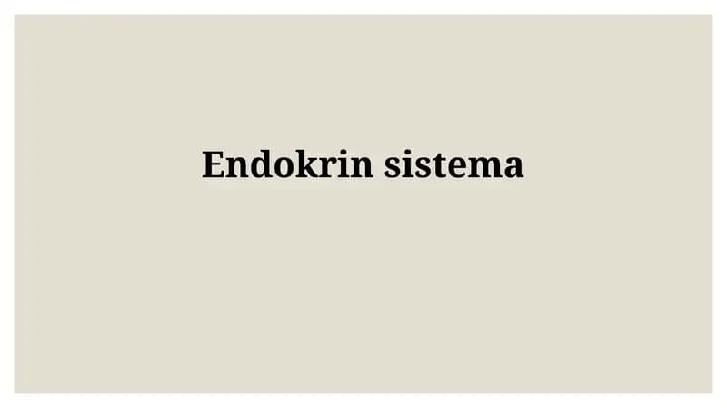 Endokrinsistema