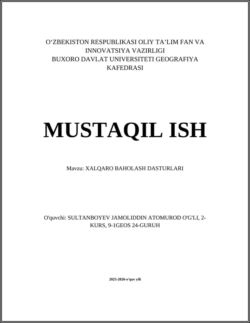Xalqaro Baholash Dasturlari