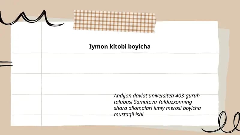 Iymon kitobi boyicha
