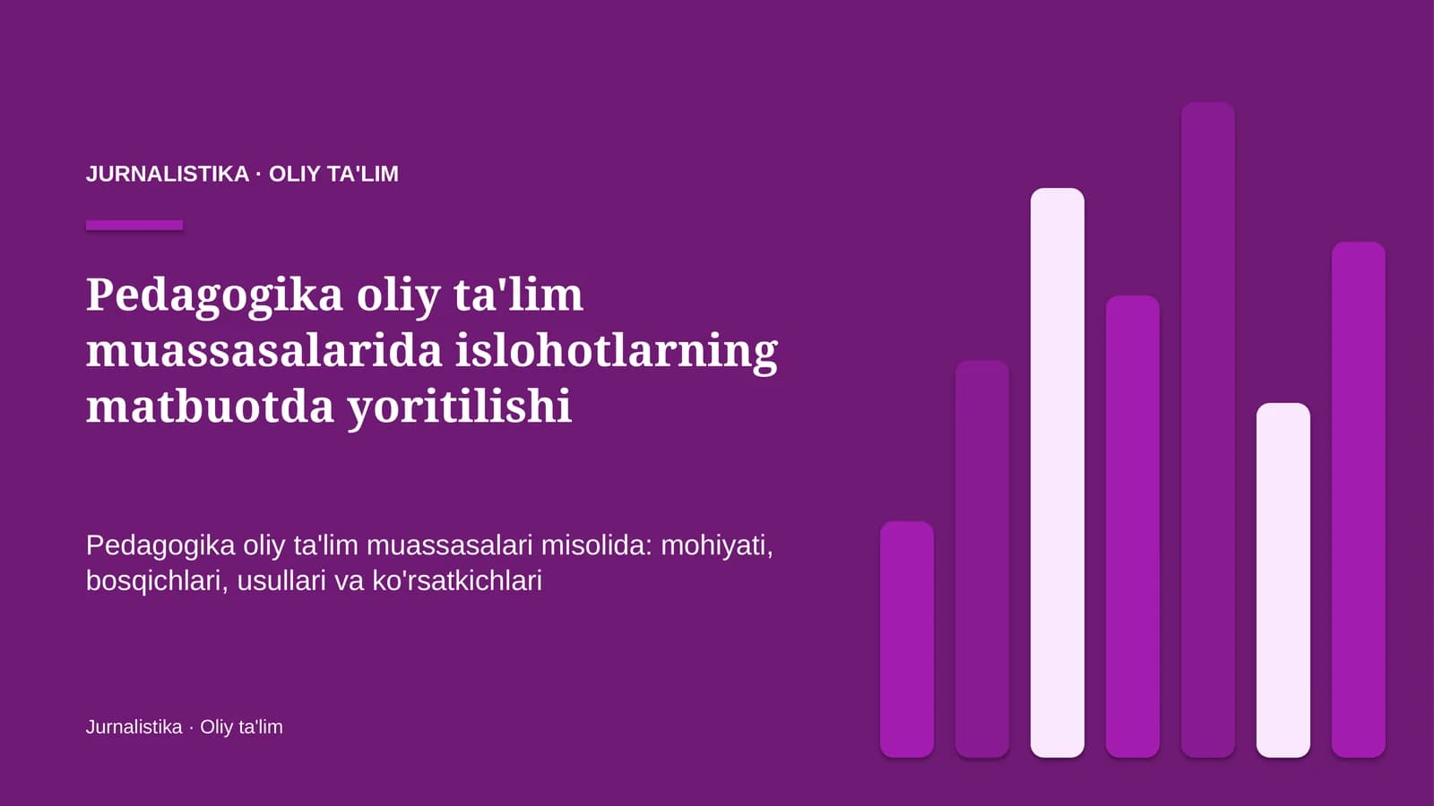 pedagogika oliy ta'lim muassasalarida islohotlarning matbuotda yoritilishi 8250