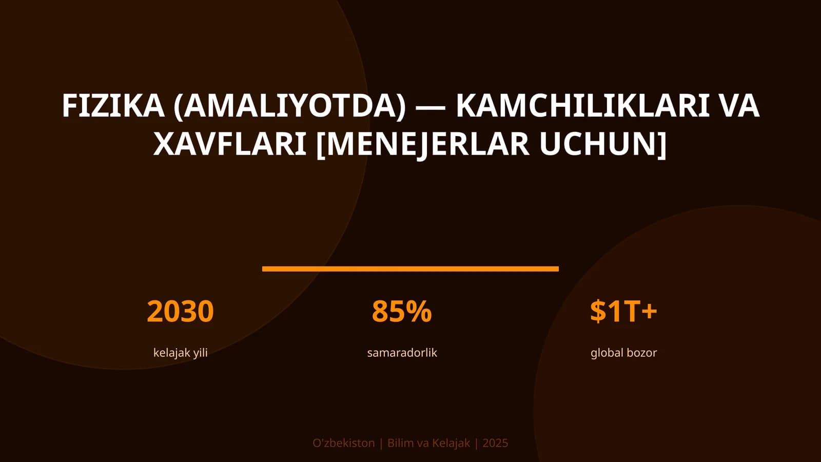 Fizika (amaliyotda) — kamchiliklari va xavflari [menejerlar uchun]