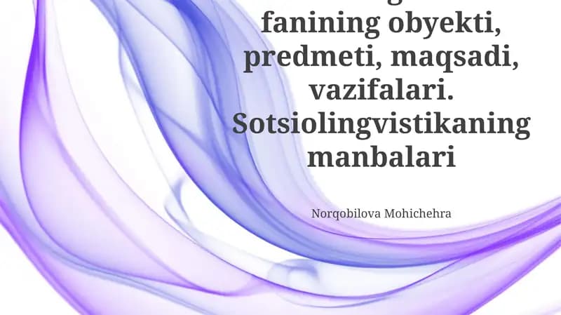 Sosiolingvistik Tadqiqot Uslublari