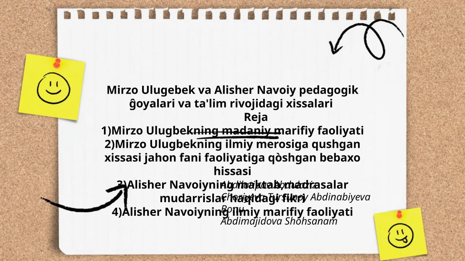 Mirzo Ulugebek va Alisher Navoiy pedagogik ĝoyalari va ta'lim rivojidagi xissalari