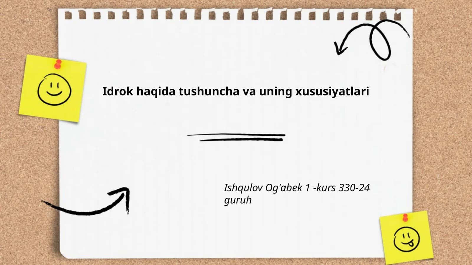 Idrok haqida tushuncha va uning xususiyatlari