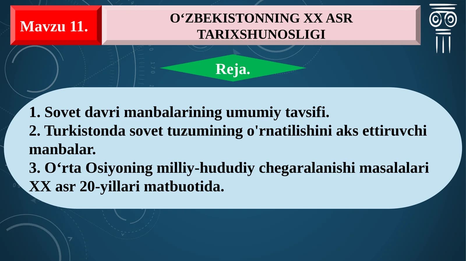 O‘ZBEKISTONNING XX ASR TARIXSHUNOSLIGI