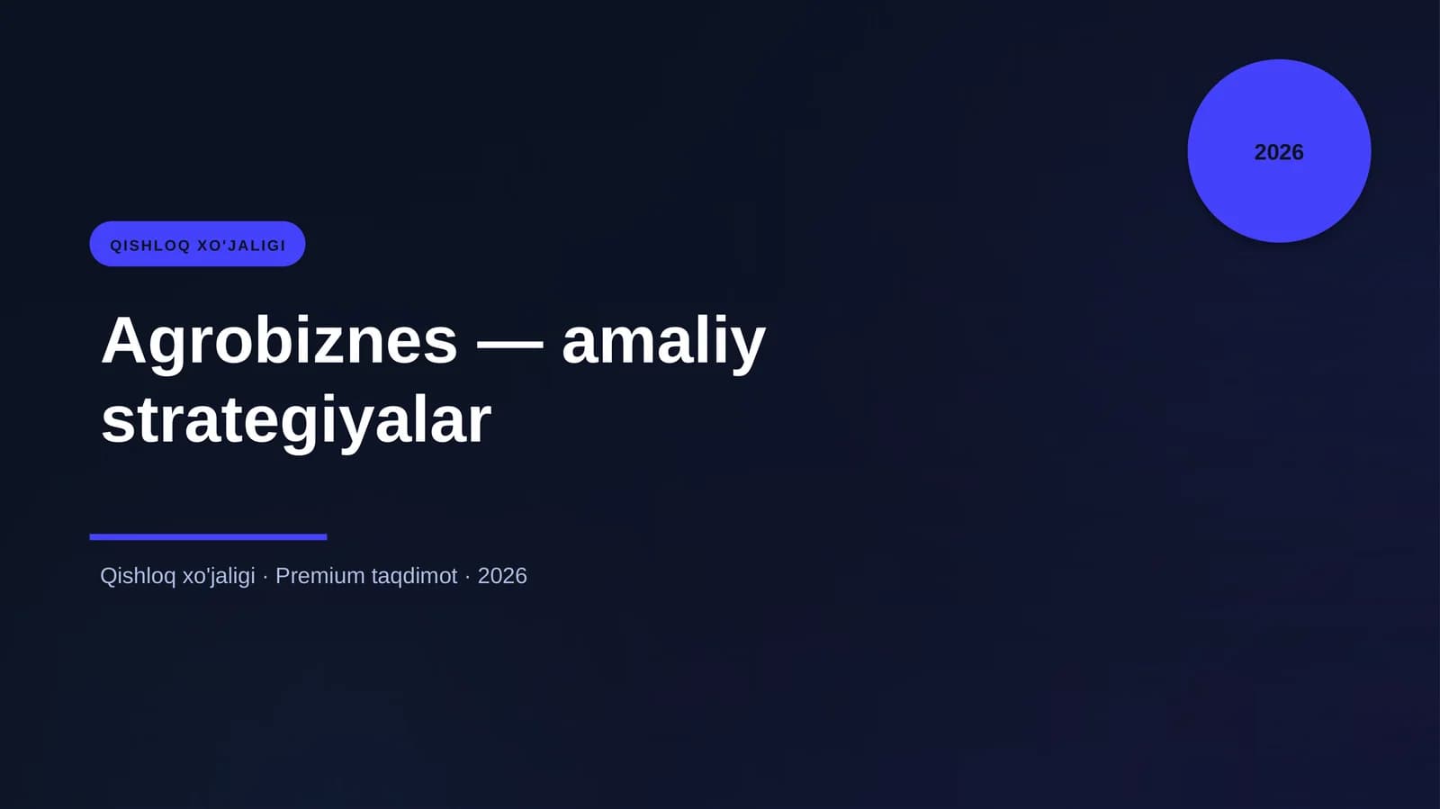 Agrobiznes — amaliy strategiyalar