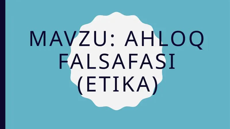 Ahloq falsafasi (etika)