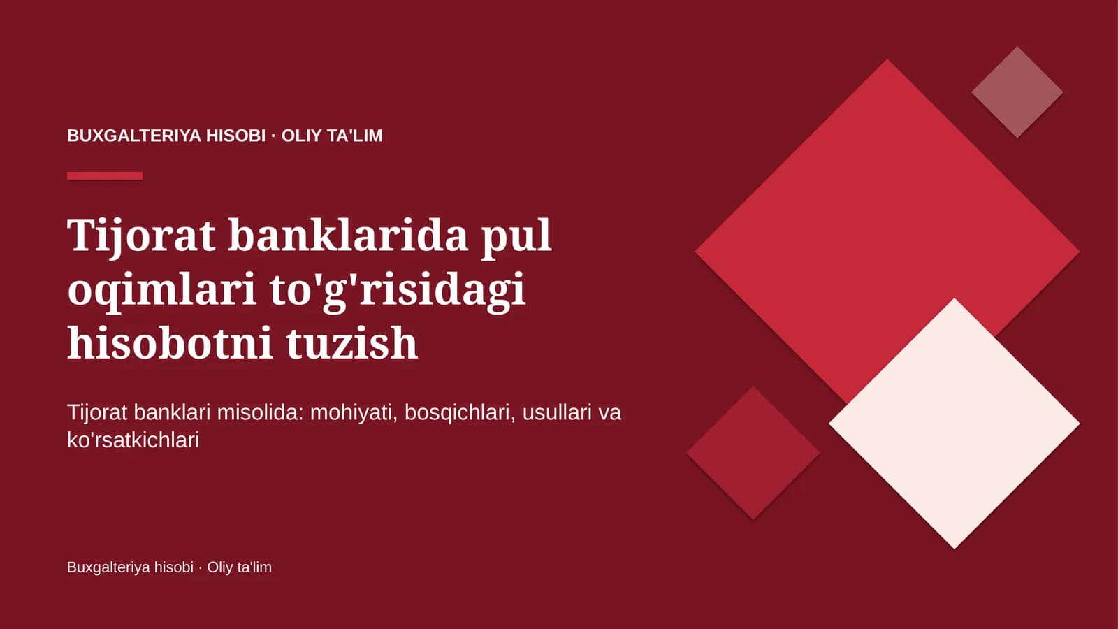 tijorat banklarida pul oqimlari to'g'risidagi hisobotni tuzish 2429