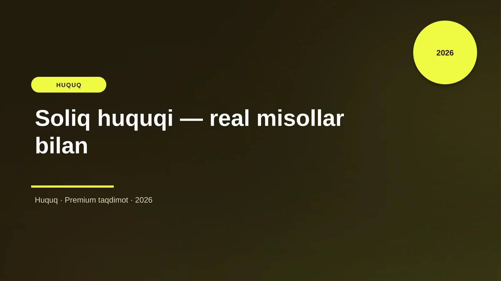 Soliq huquqi — real misollar bilan