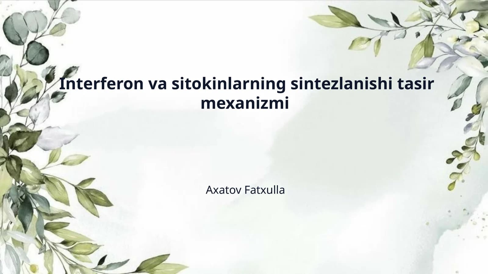 Interferon va sitokinlarning sintezlanishi tasir mexanizmi