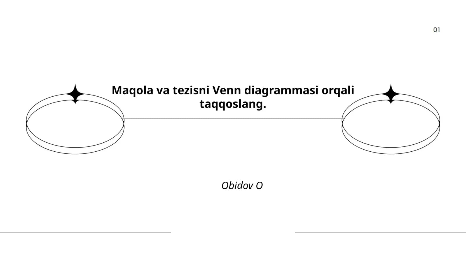 Maqola va tezisni Venn diagrammasi orqali taqqoslang