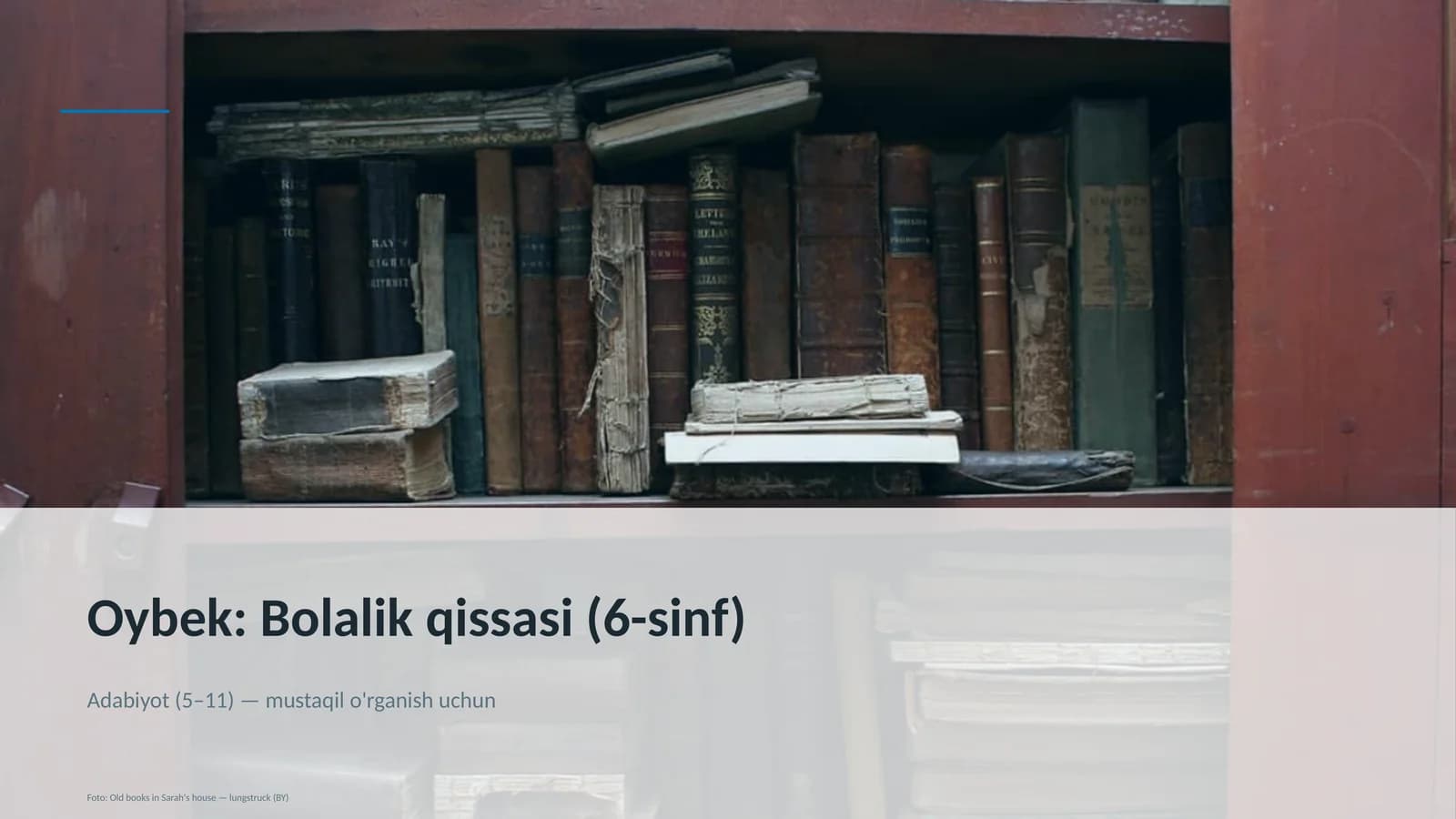 Oybek: Bolalik qissasi (6-sinf)