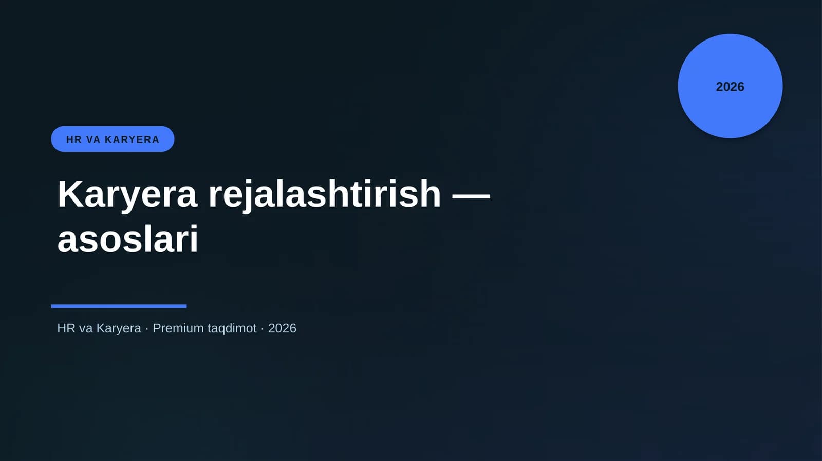 Karyera rejalashtirish — asoslari