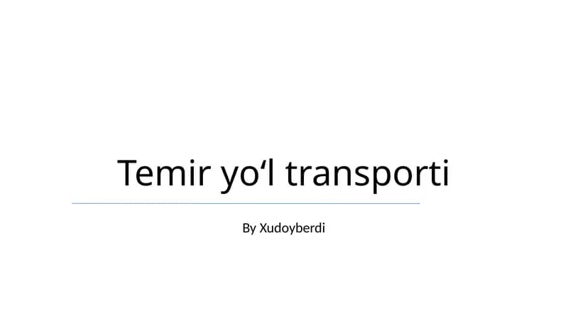 Temir yo‘l transporti