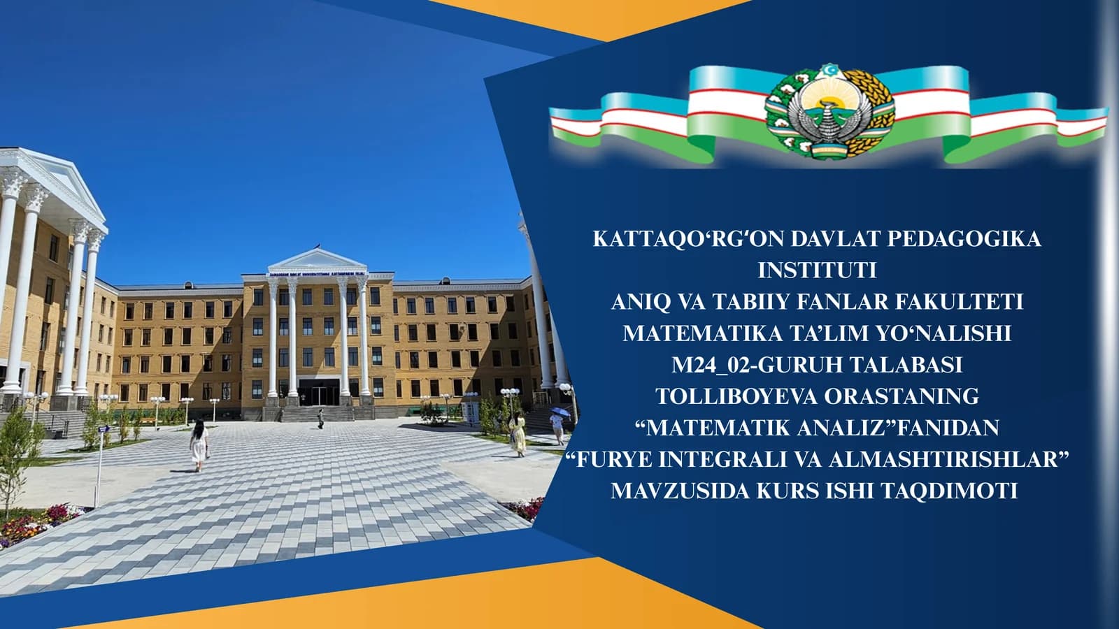"FURYЕ INTEGRALI VA ALMASHTIRISHLAR"