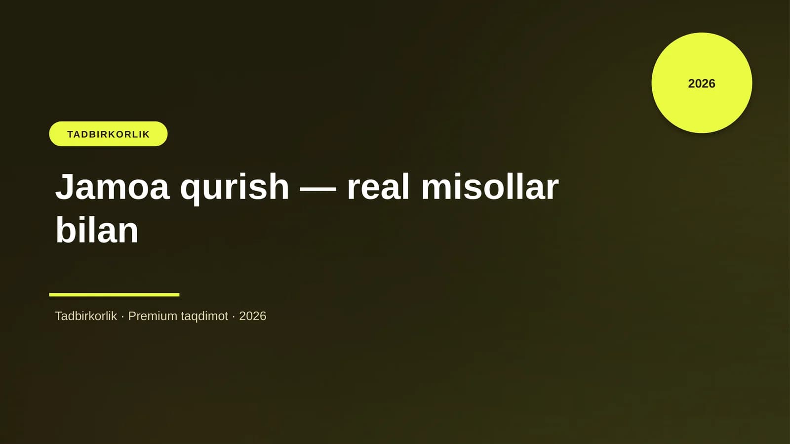 Jamoa qurish — real misollar bilan
