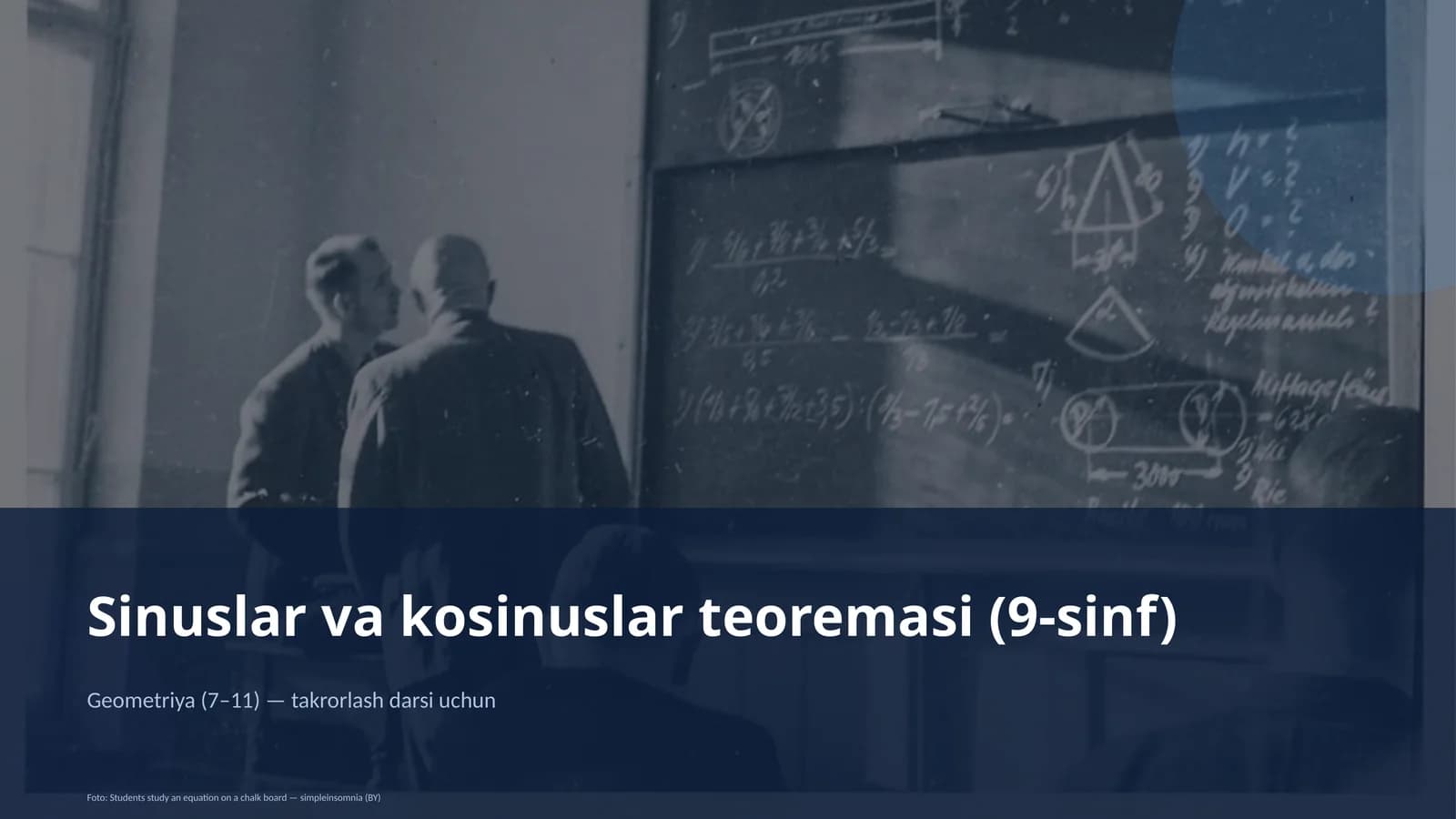 Sinuslar va kosinuslar teoremasi (9-sinf)