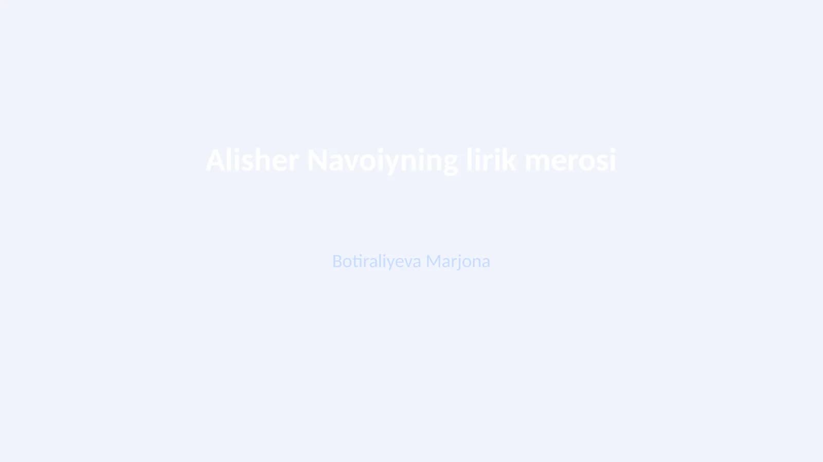 Alisher Navoiyning lirik merosi