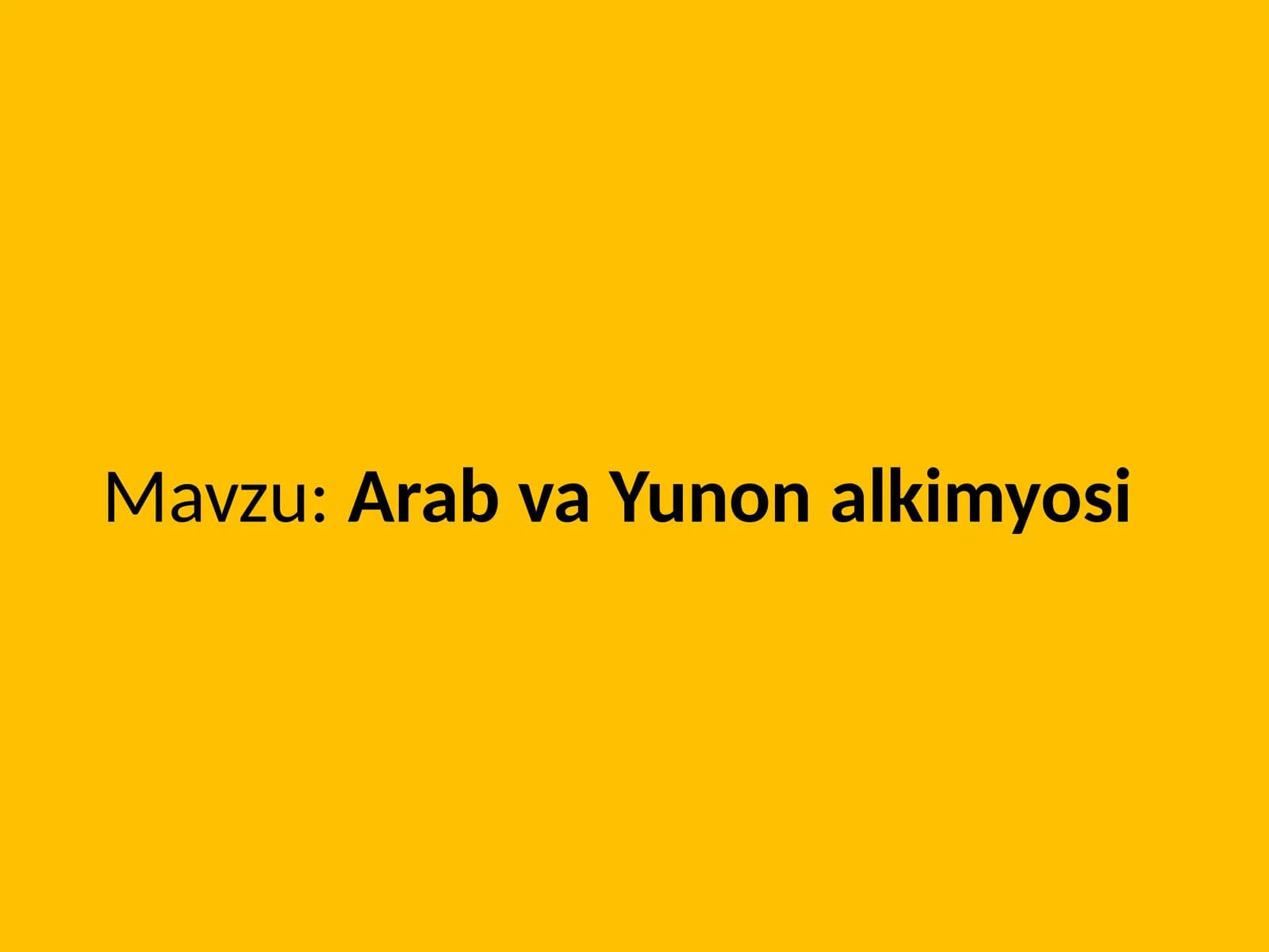 Arab va Yunon alkimyosi
