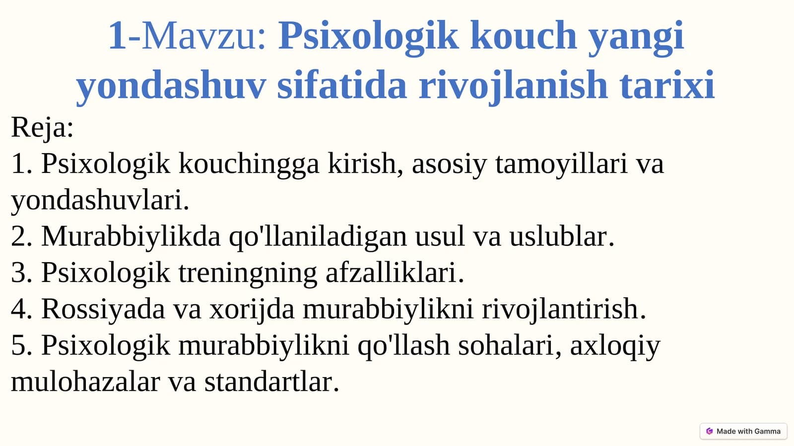 Psixologik kouching yangi yondashuv sifatida rivojlanish tarixi