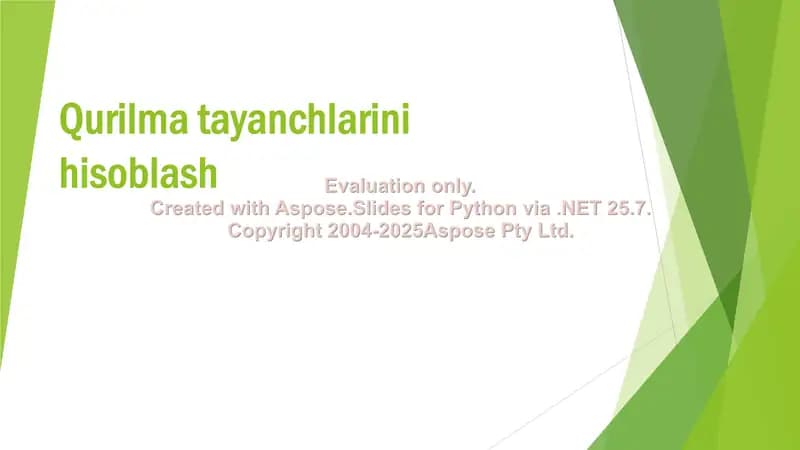 Qurilma tayanchlarini hisoblash