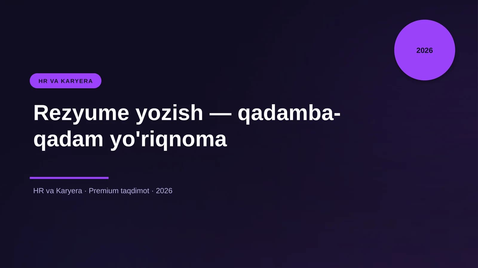 Rezyume yozish — qadamba-qadam yo'riqnoma