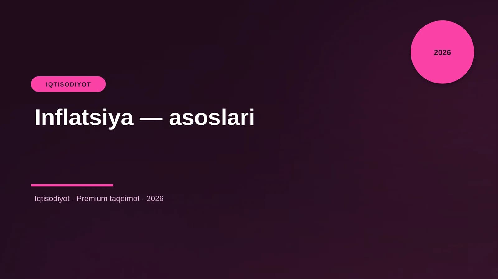 Inflatsiya — asoslari