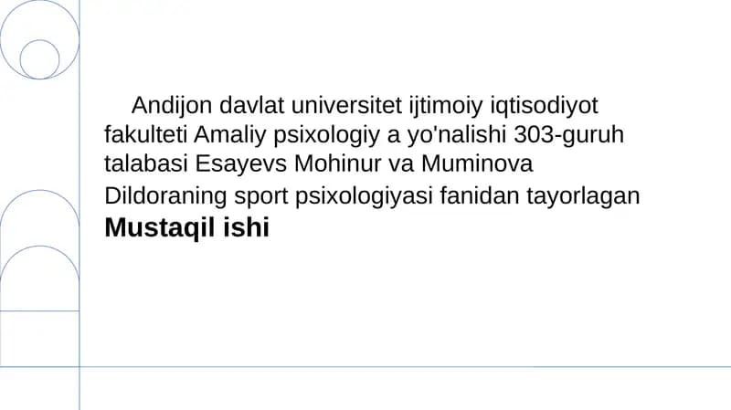 Amaliy Psixologiya va Sport: Trenerlik Uslublari va Jamoa Dinamikasi
