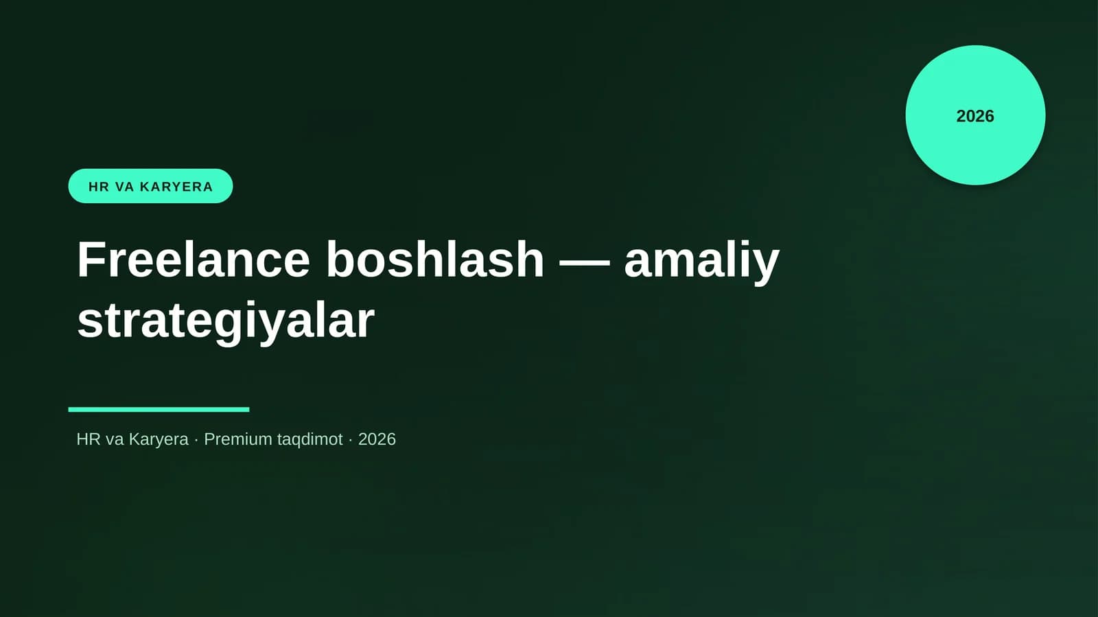 Freelance boshlash — amaliy strategiyalar