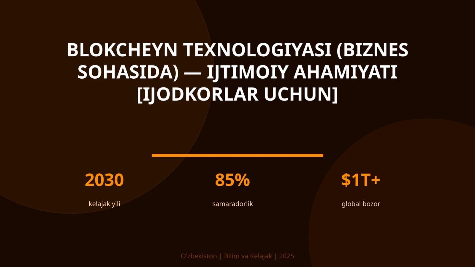 Blokcheyn texnologiyasi (biznes sohasida) - IJTIMOIY AHAMIYATI [IJODKORLAR UCHUN]