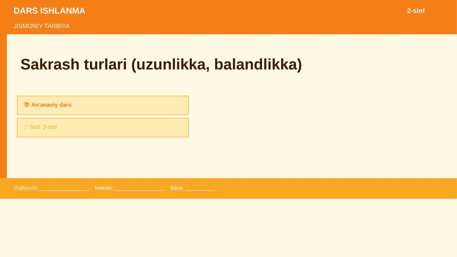 Sakrash turlari (uzunlikka, balandlikka)