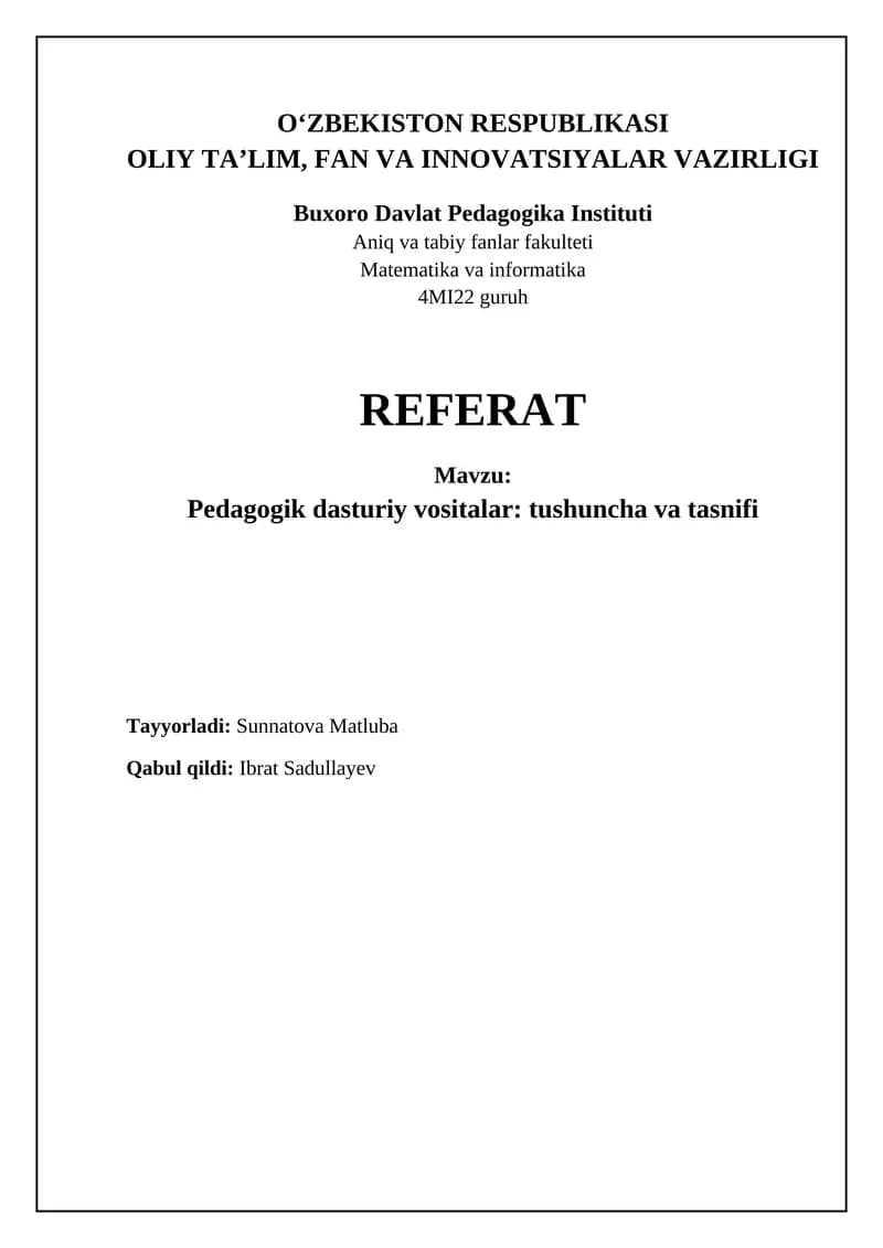 Pedagogik dasturiy ta'minot