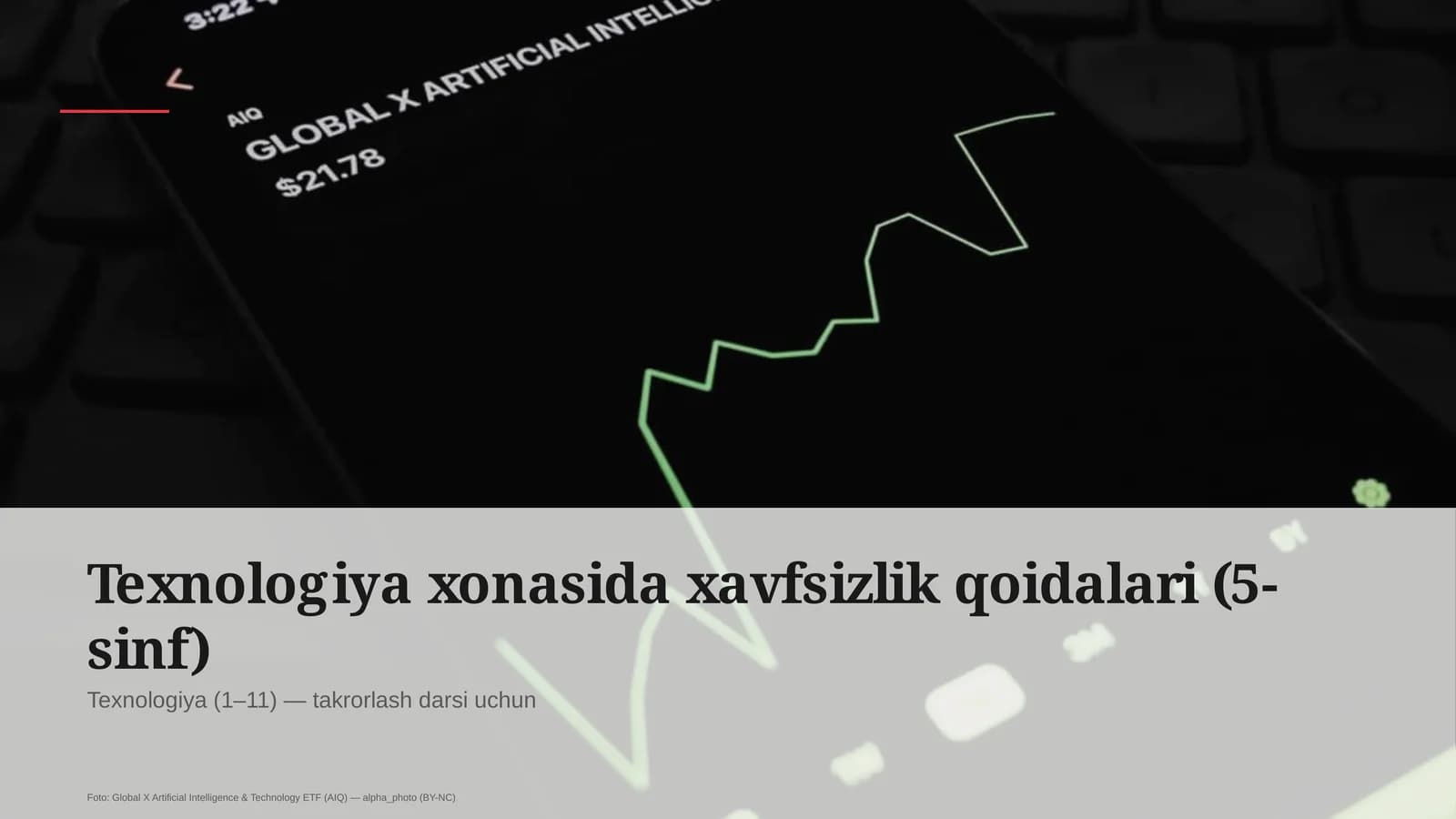 Texnologiya xonasida xavfsizlik qoidalari (5-sinf)