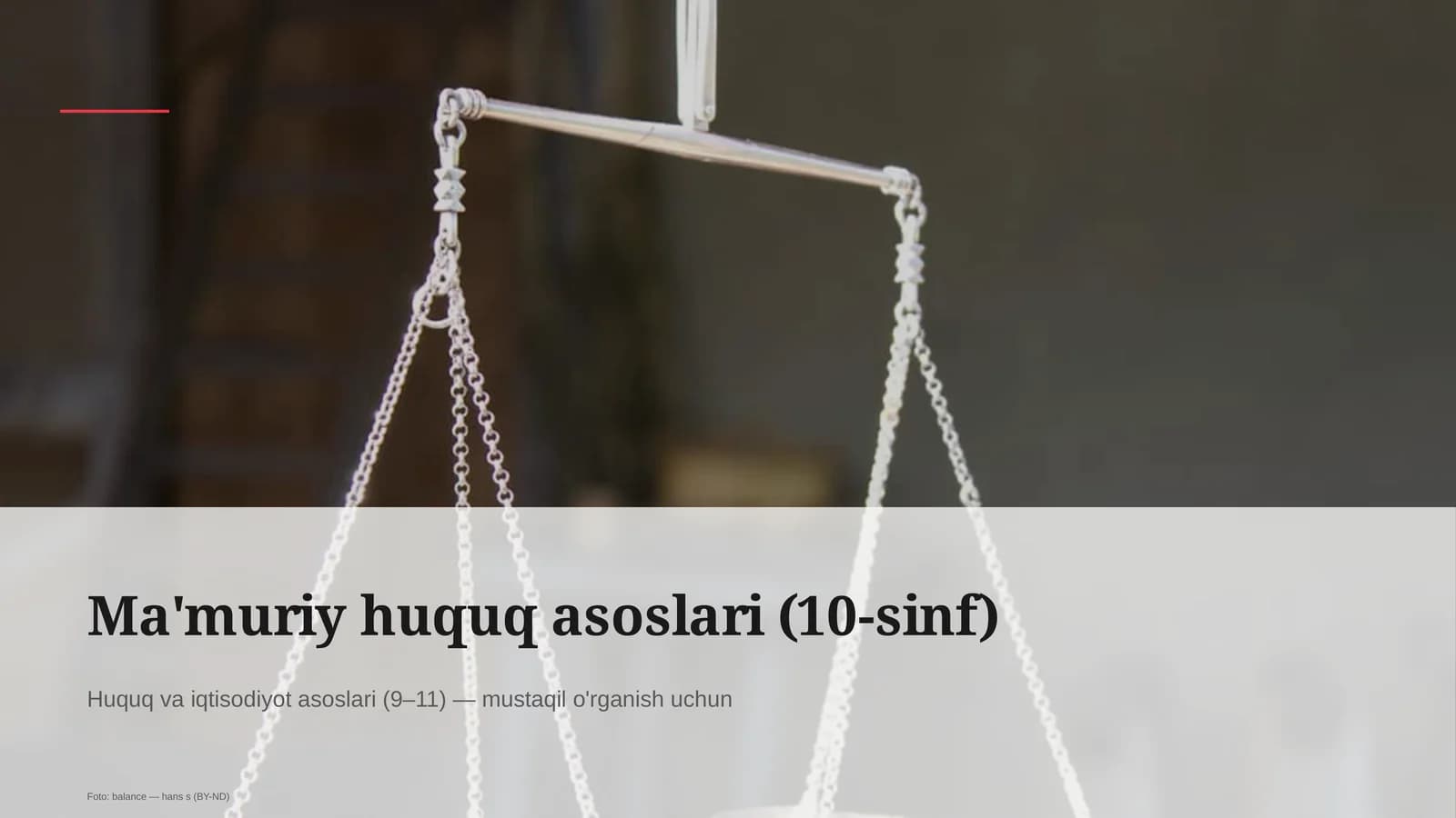 Ma'muriy huquq asoslari (10-sinf)