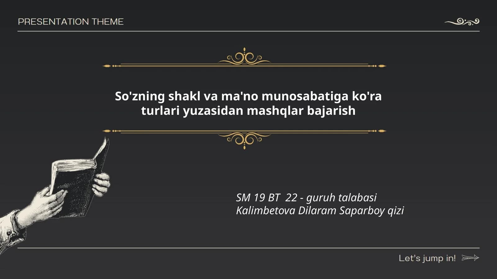So'zning shakl va ma'no munosabatiga ko'ra turlari yuzasidan mashqlar bajarish