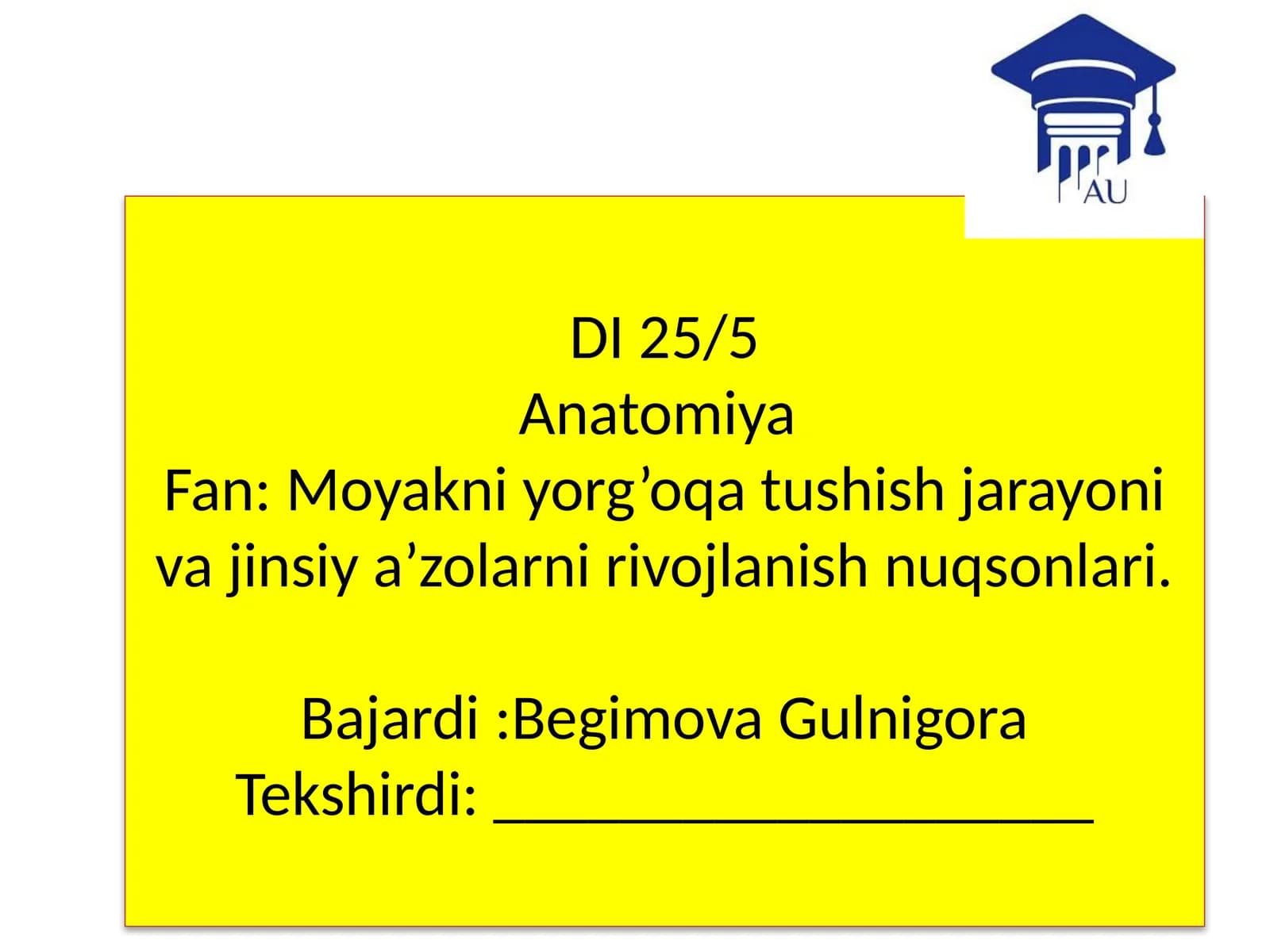 DI 25/5Anatomiya