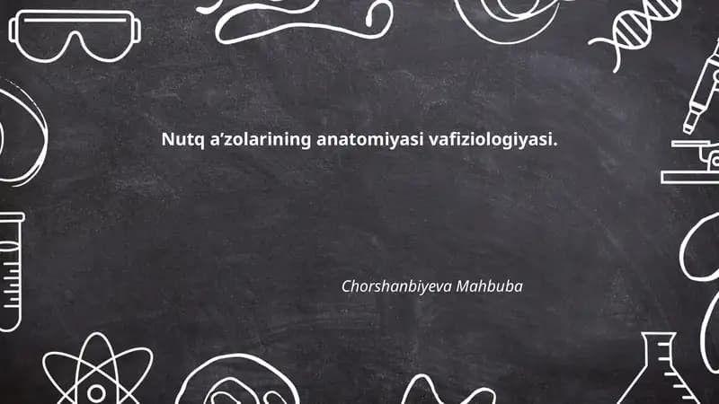 Nutq a’zolarining anatomiyasi vafiziologiyasi