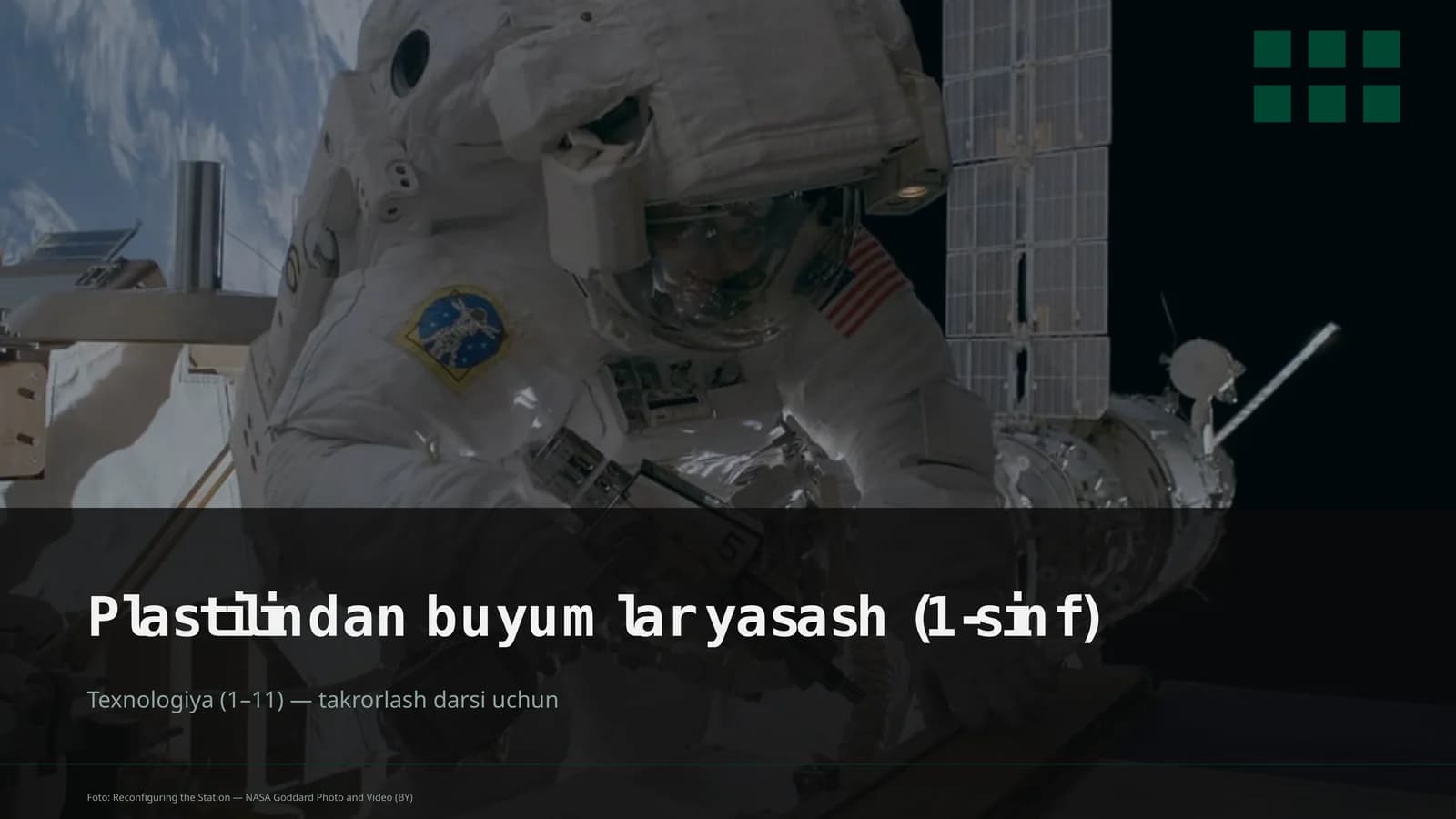 Plastilindan buyumlar yasash (1-sinf)