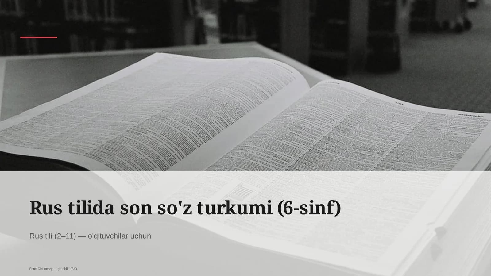 Rus tilida son so'z turkumi (6-sinf)