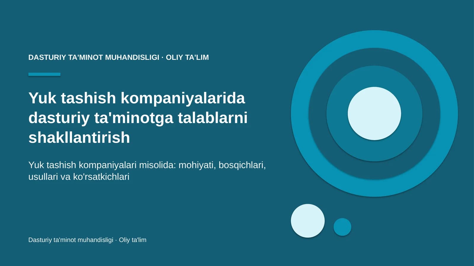 yuk tashish kompaniyalarida dasturiy ta'minotga talablarni shakllantirish 2099