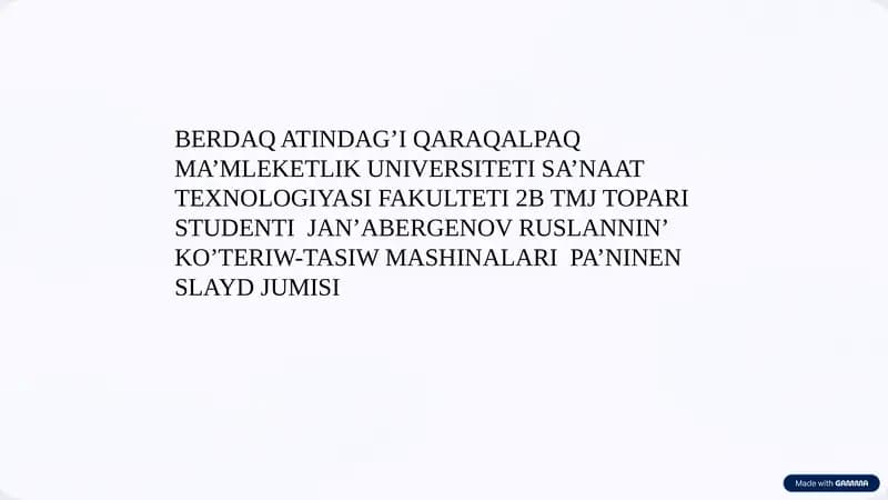 Kóshpeli kranlar qurilis hám júk kóteriw jumıslarında keńqollanıladı